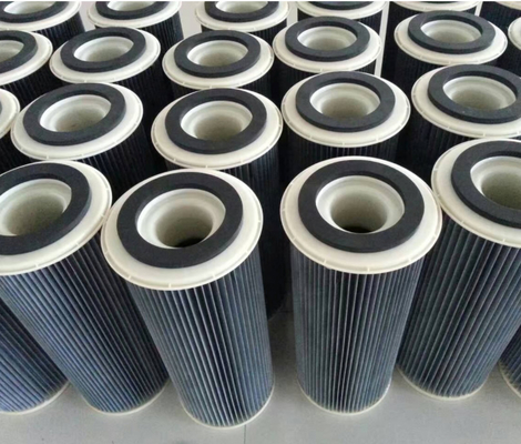 Pleated Dust Collector Filter Cartridge , Dust Cartridge Filter With Higher Air To Cloth Ratio